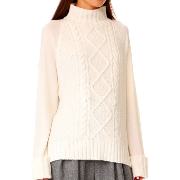 Theory Easy Mock Neck Cable Pullover 